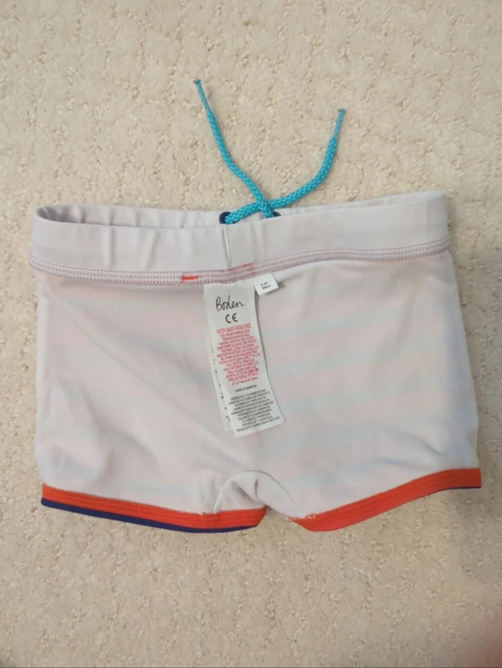 Boden Navy, Coral & Teal Tiger Rashguard Swim Set